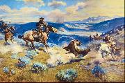 Charles M Russell Loops and Swift Horses are Surer Than Lead china oil painting reproduction